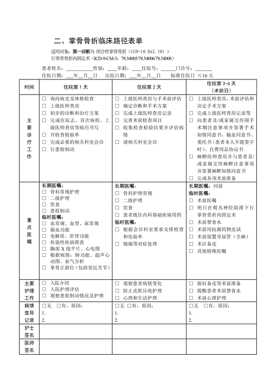 掌骨骨骨折临床路径_第4页