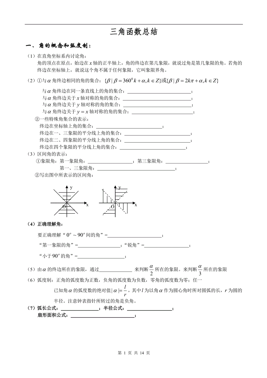 必修四三角函数总结_第1页