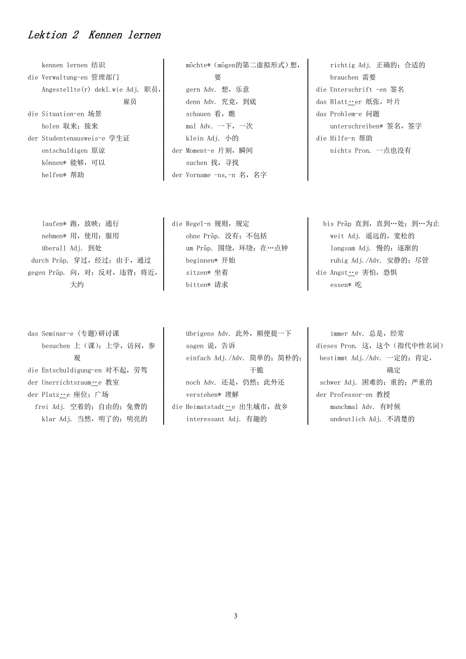 大学德语1_词汇表_第3页