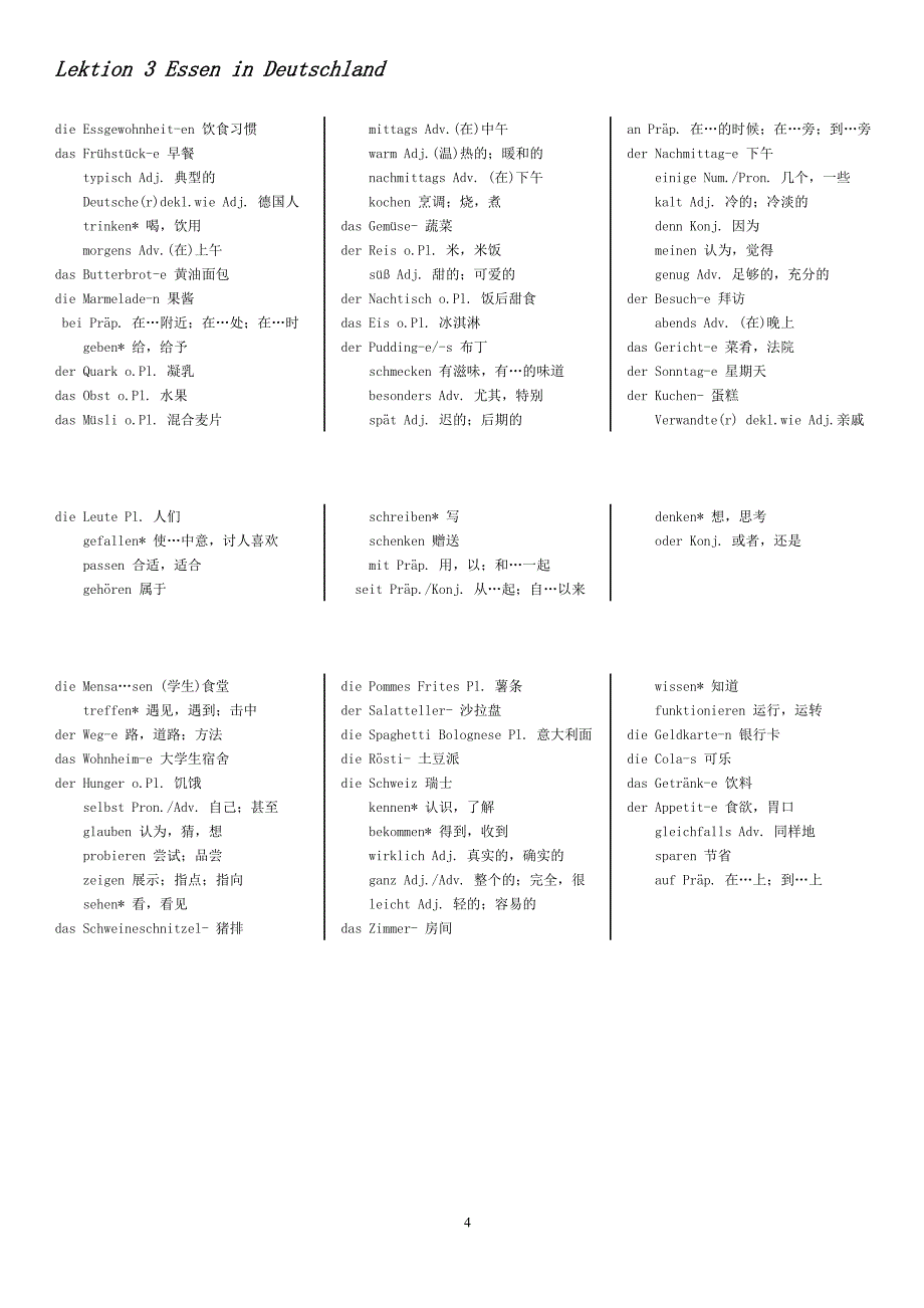 大学德语1_词汇表_第4页