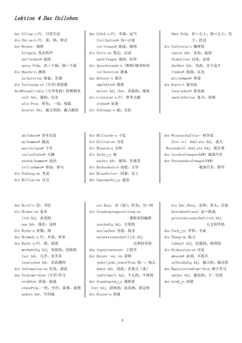 大学德语1_词汇表_第5页