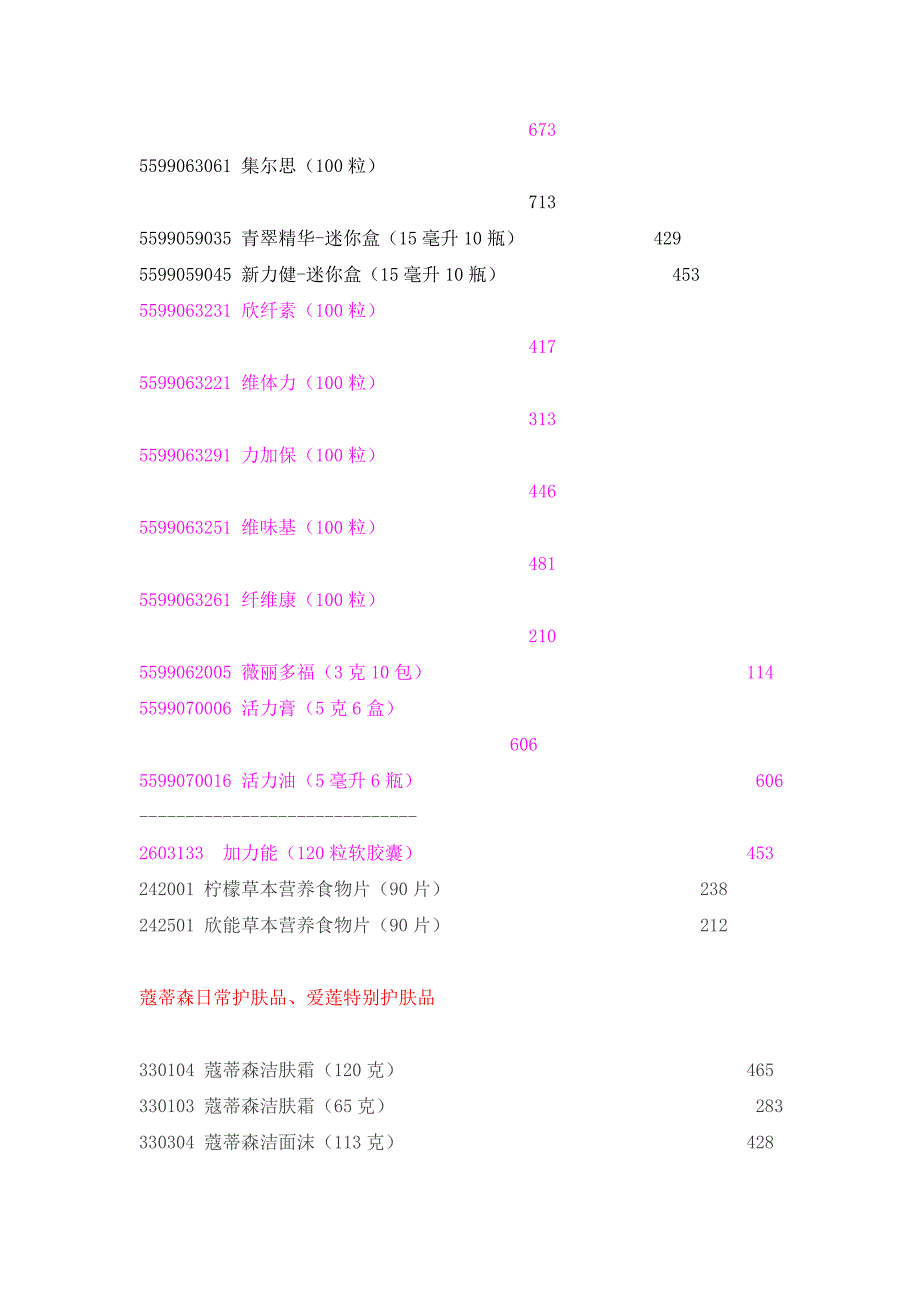 仙妮蕾德2011年价格表_第3页