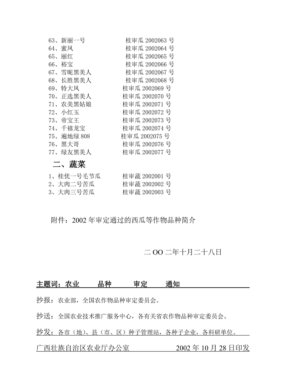 [农学]2002广西省农作物品种审定_西瓜蔬菜_第3页