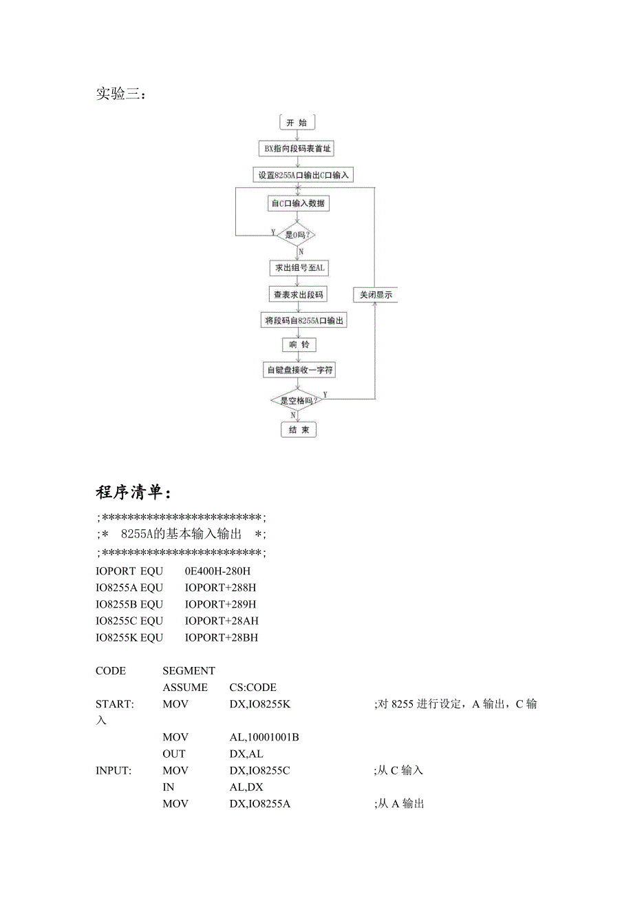 8255可编程并行接口(基本输入输出、动静态七段数码管、竞赛抢答器)微机原理实验报告_第4页