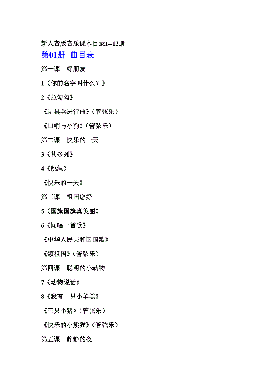 新人音版音乐课本目录2_第1页