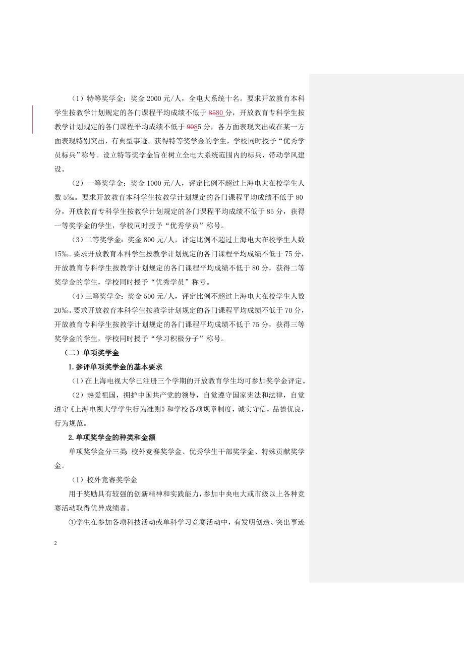 上海电视大学开放教育学生奖助学金制度实施办法(试行)(_第2页