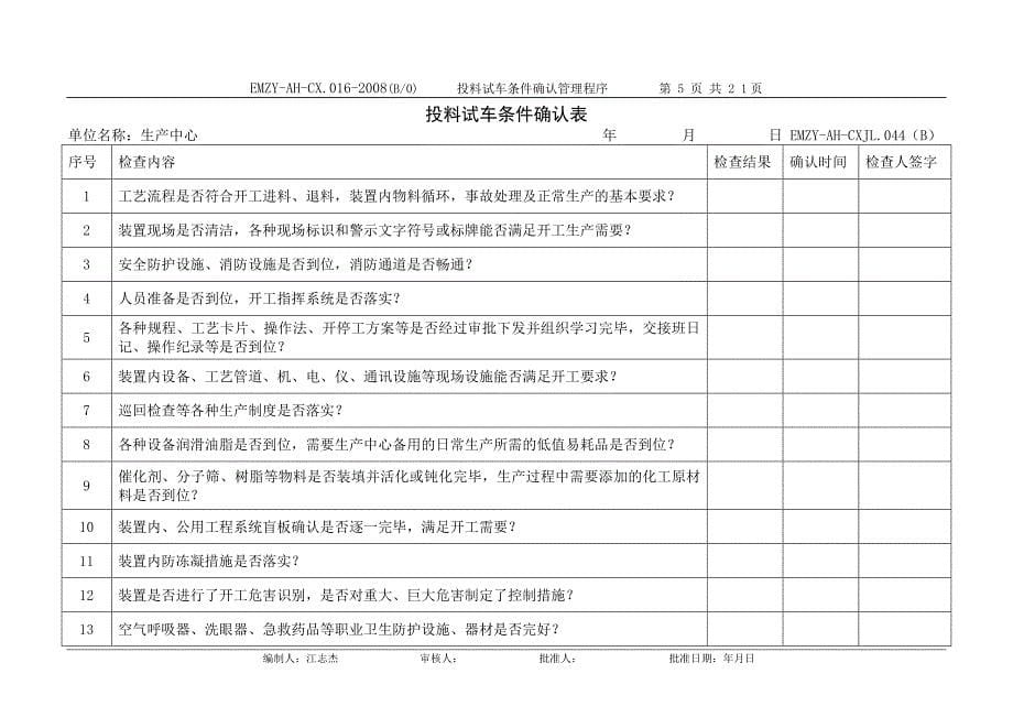 投料试车条件确认管理程序(修改后)_第5页