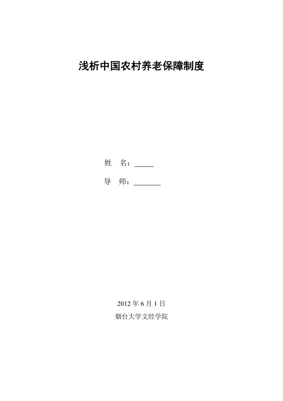 浅析中国农村养老保障制度毕业论文_第2页