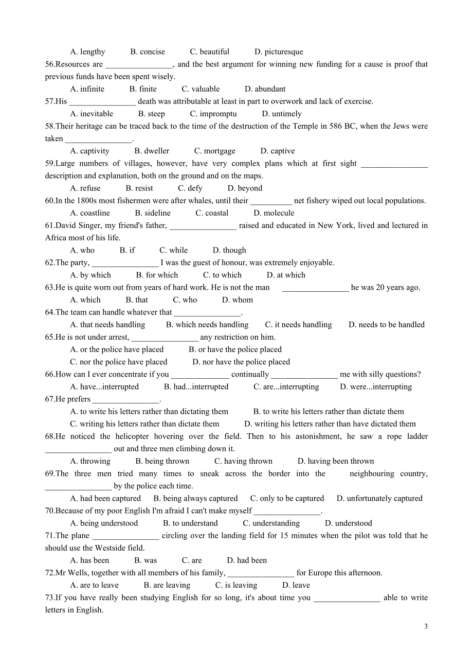 单元词汇练习(1-6单元)_第3页