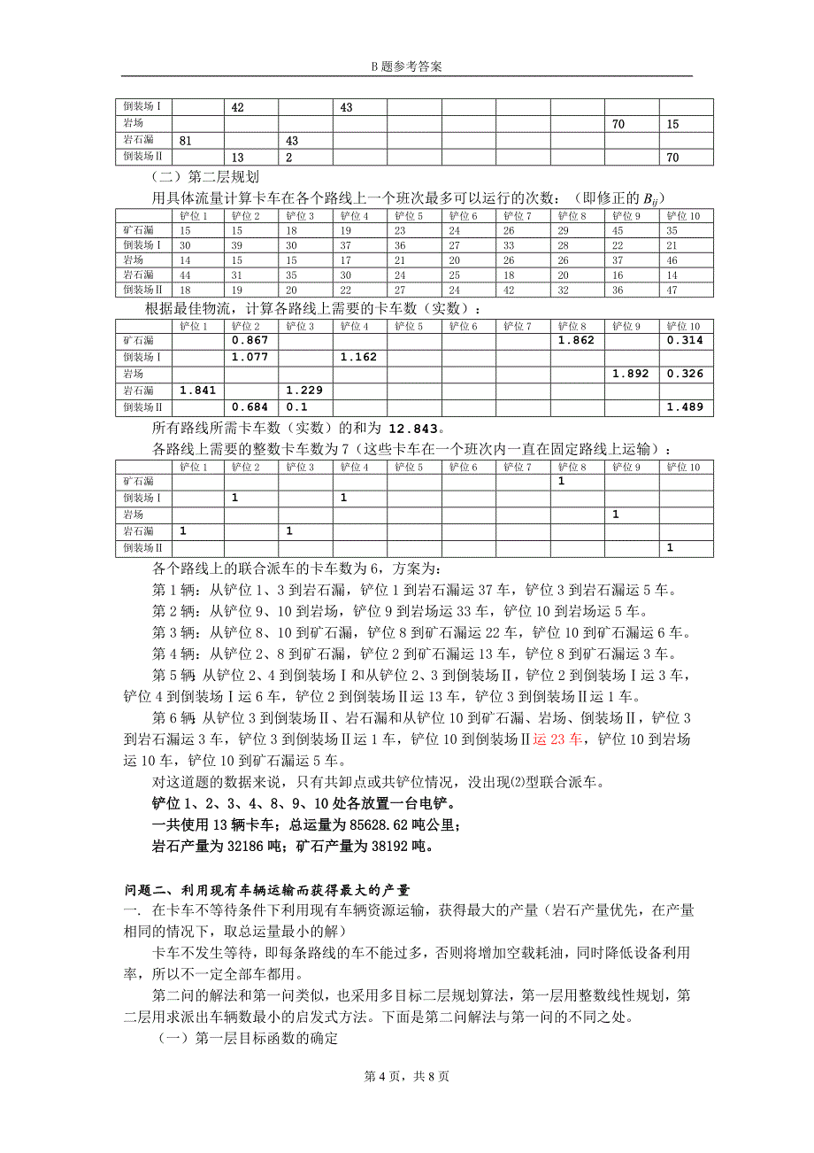 2003年全国赛b题参考答案[中国科大]露天矿生产的车辆安排_第4页