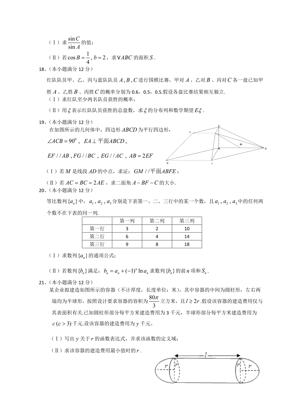 5年山东高考数学试卷及答案详解(理科)_第4页