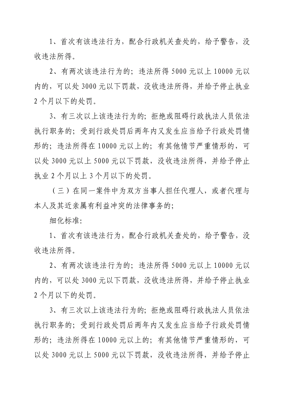 吉安市司法行政机关行政处罚自由裁量权执行标准(试行)_第2页