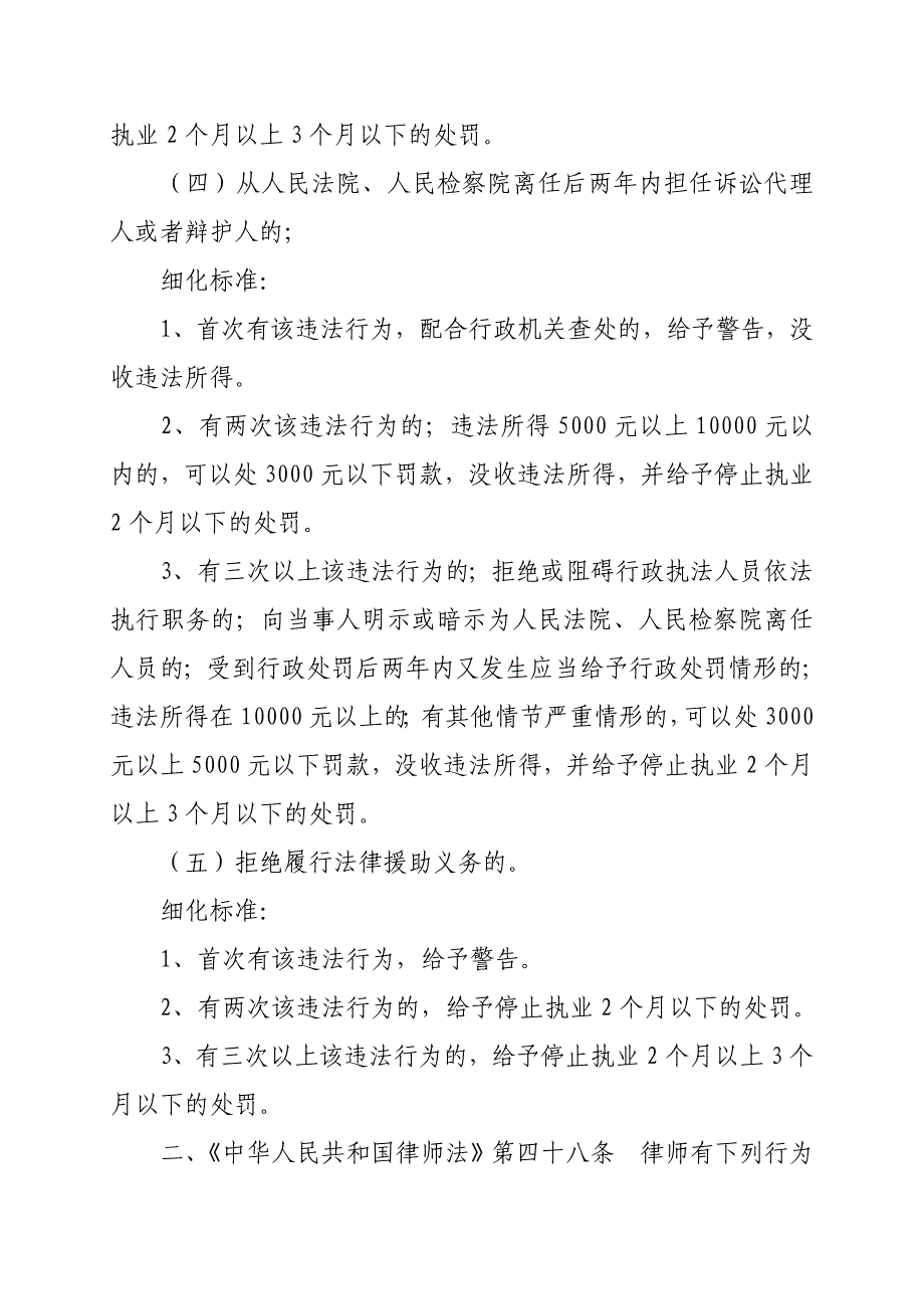 吉安市司法行政机关行政处罚自由裁量权执行标准(试行)_第3页