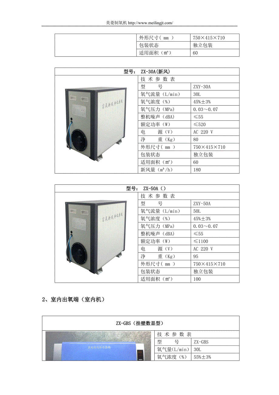 美菱弥散式制氧机型号及参数_第4页