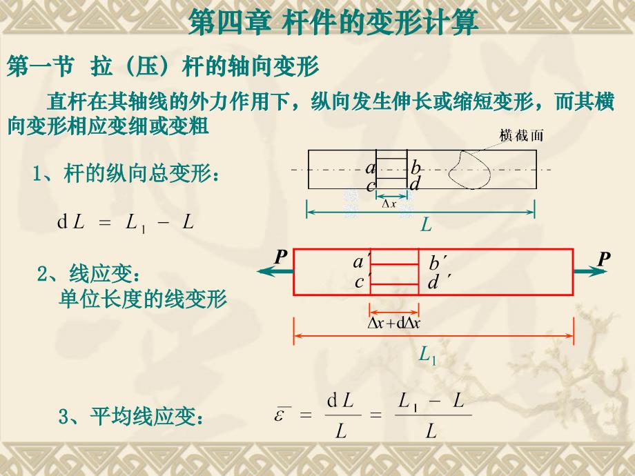 [工学]材料力学 杆件的变形计算_第1页