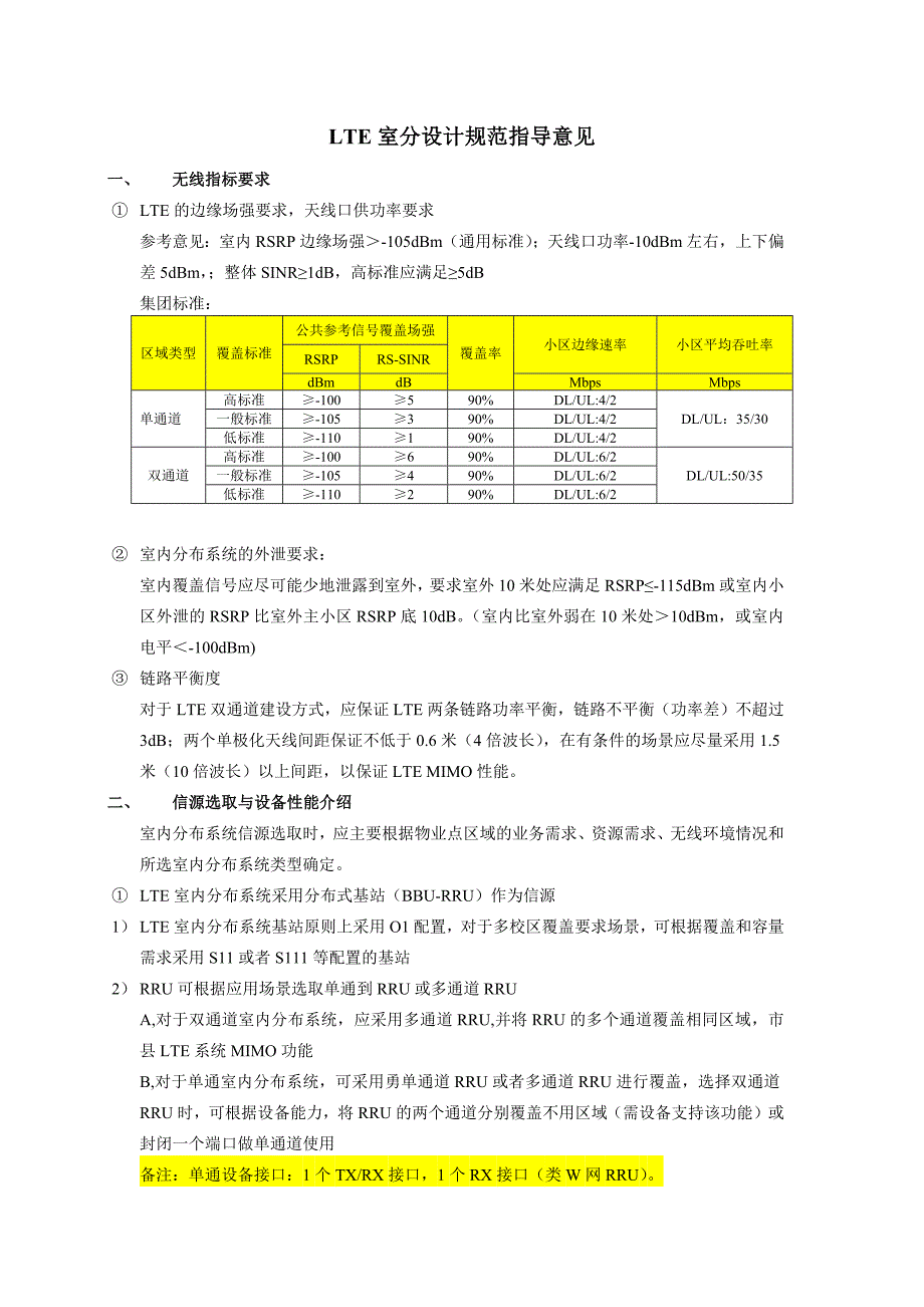 lte室分设计规范指导意见_第1页