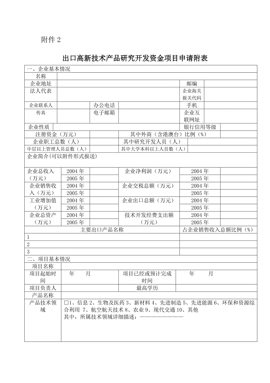 高新技术出口产品技改(研发)项目申请书_第3页