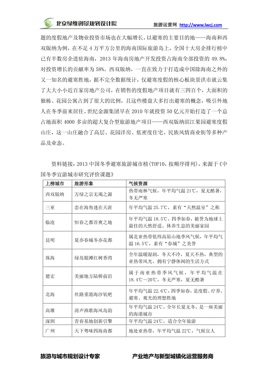 绿维创景：避寒度假市场_第4页