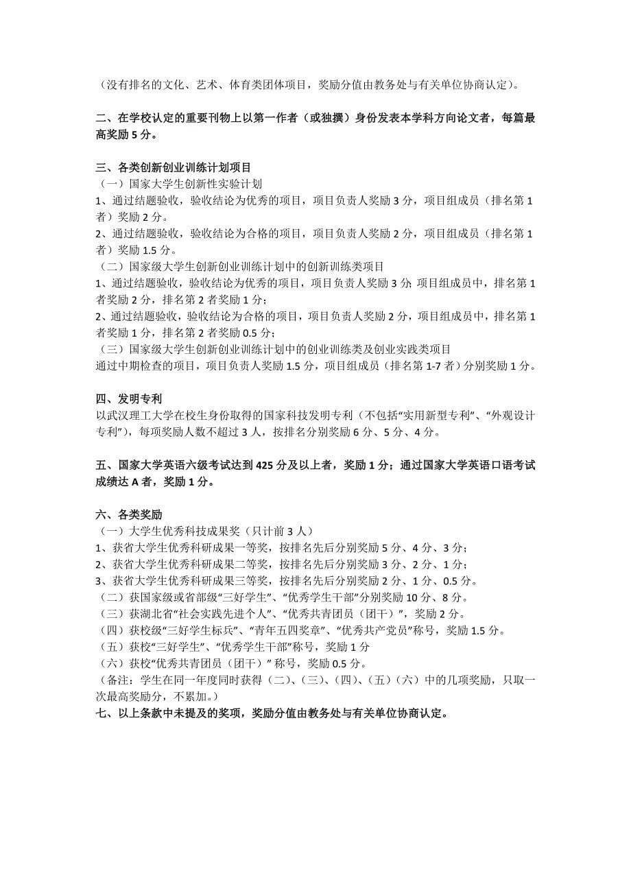 武汉理工大学推荐免试研究生条例及加分办法_第5页