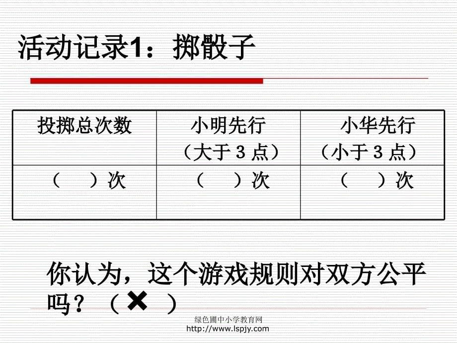 小学四年级下学期数学《游戏公平》ppt课件_第5页