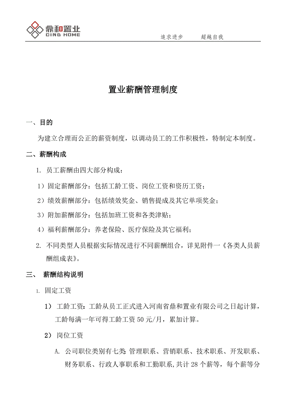 房地产薪酬管理制度(业界范例)_第1页