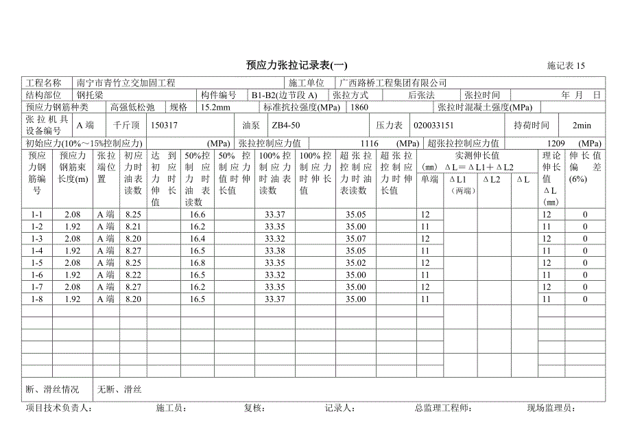 预应力张拉记录表_第1页