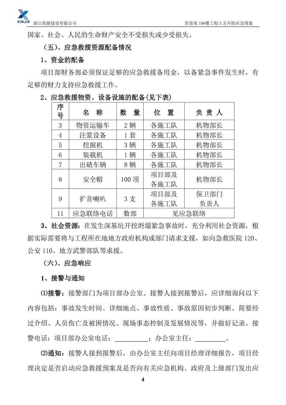 基坑开挖安全预控措施应急预案_第5页