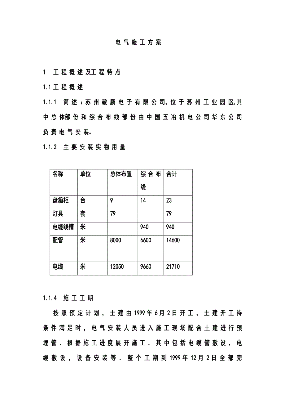 电气综合布线 施工方案(jp)_第1页