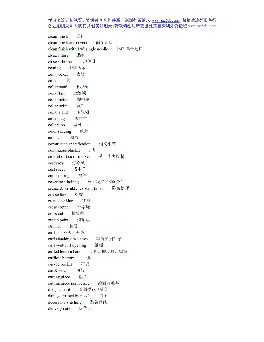 服装中英文词汇-非常全面_第3页