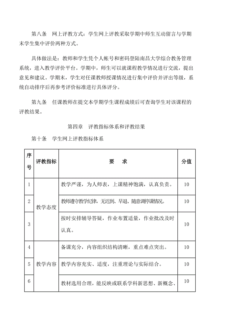 南昌大学学生网上评教工作实施和管理办法_第2页