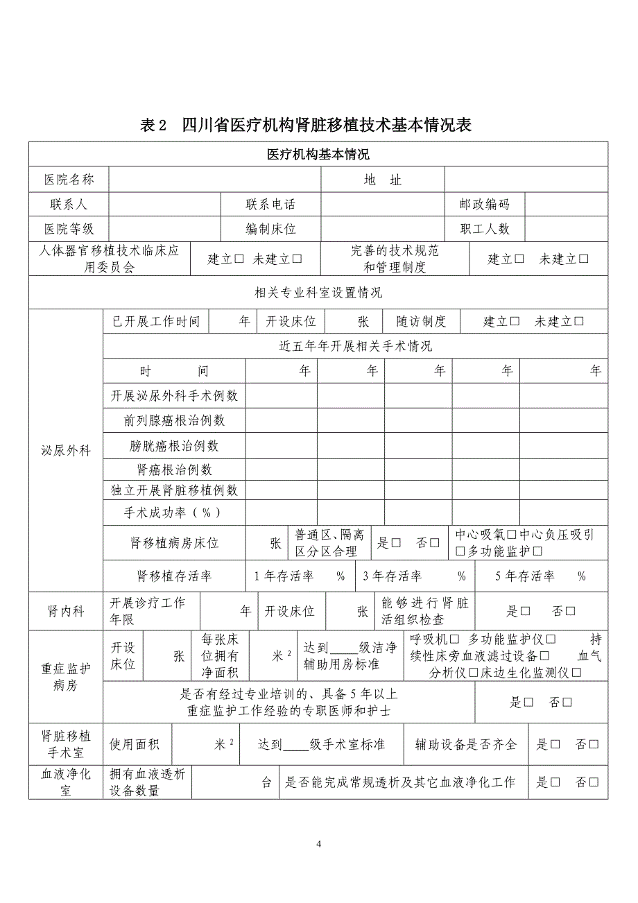 四川省医疗机构人体器官移植技术_第4页