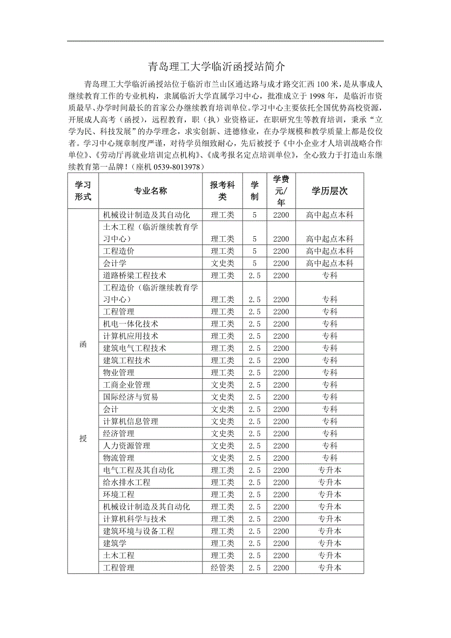 青岛理工大学临沂函授站简介_第1页