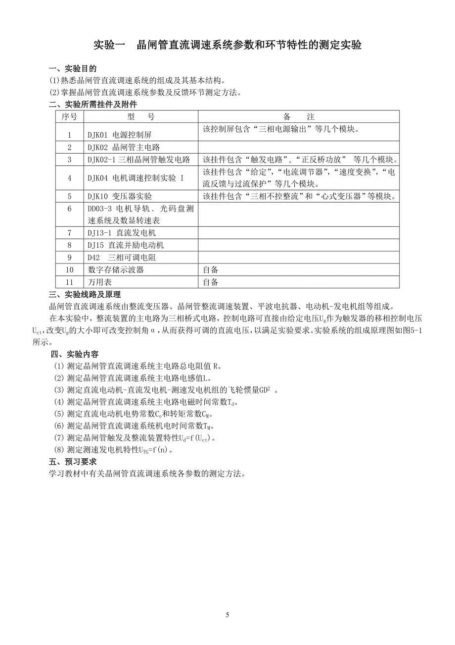 实验四   双闭环不可逆直流调速系统实验_第5页