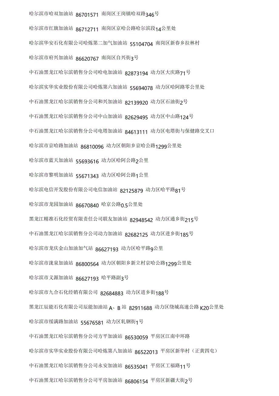 哈尔滨市加油站分布_第3页