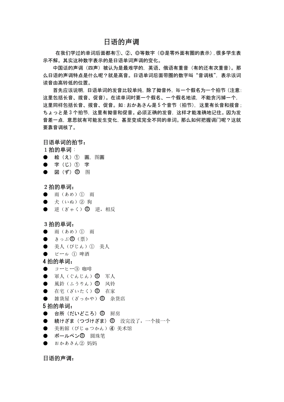 日语的声调、词汇及语法_第1页