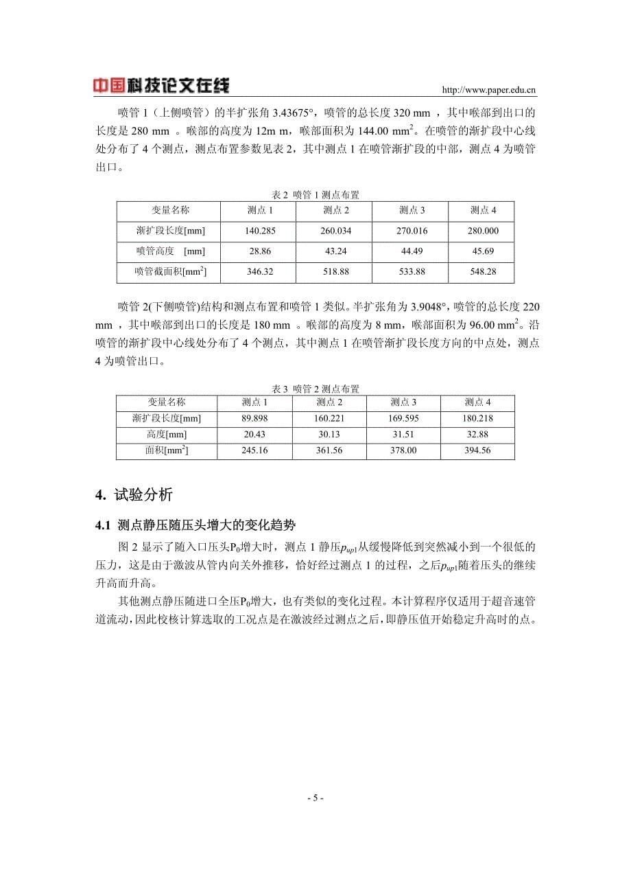 准一维长缩放喷管设计计算的试验验证_第5页