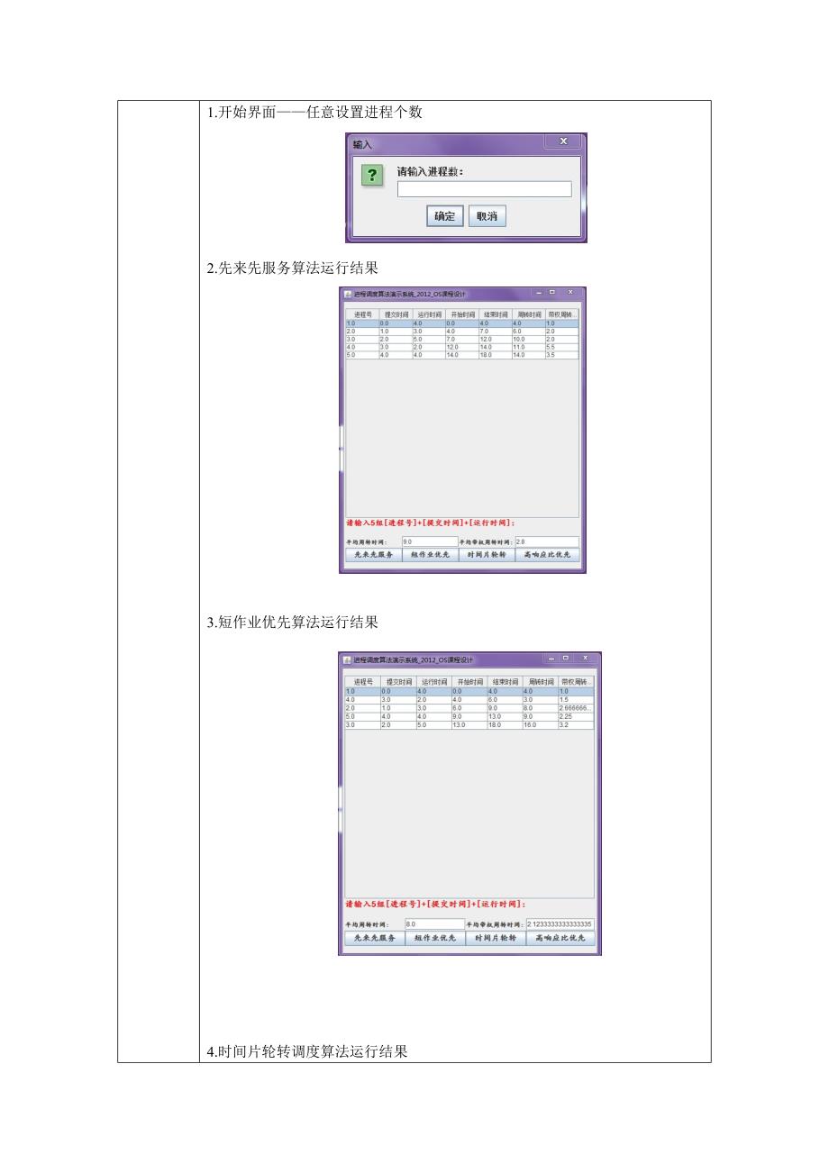 操作系统进程调度模拟课程设计(java)_第4页