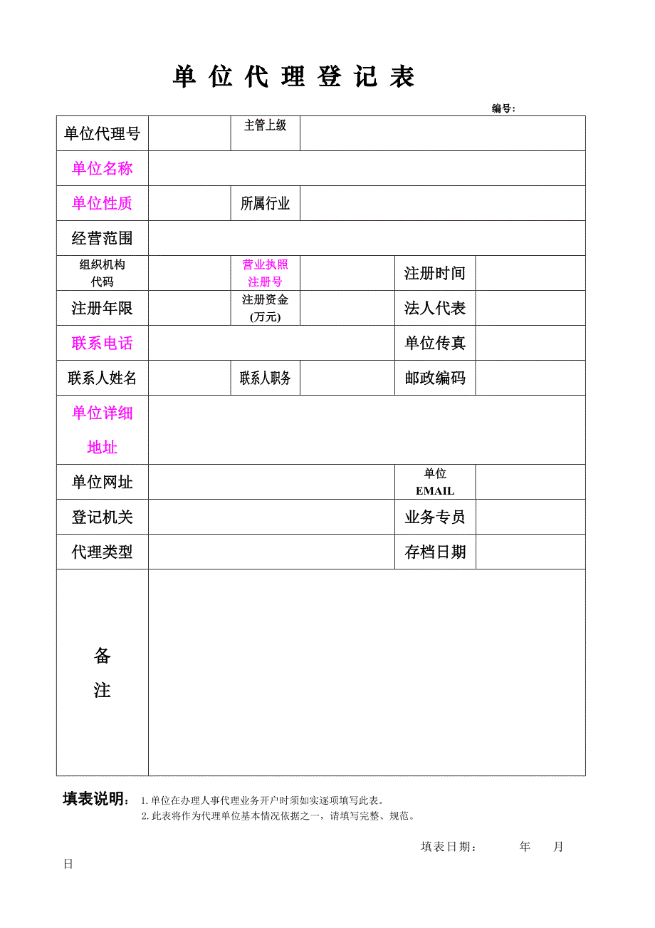 委托人事代理申请表_第2页