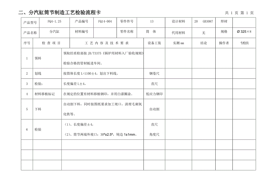 分气缸制造质量检验流程卡_第4页