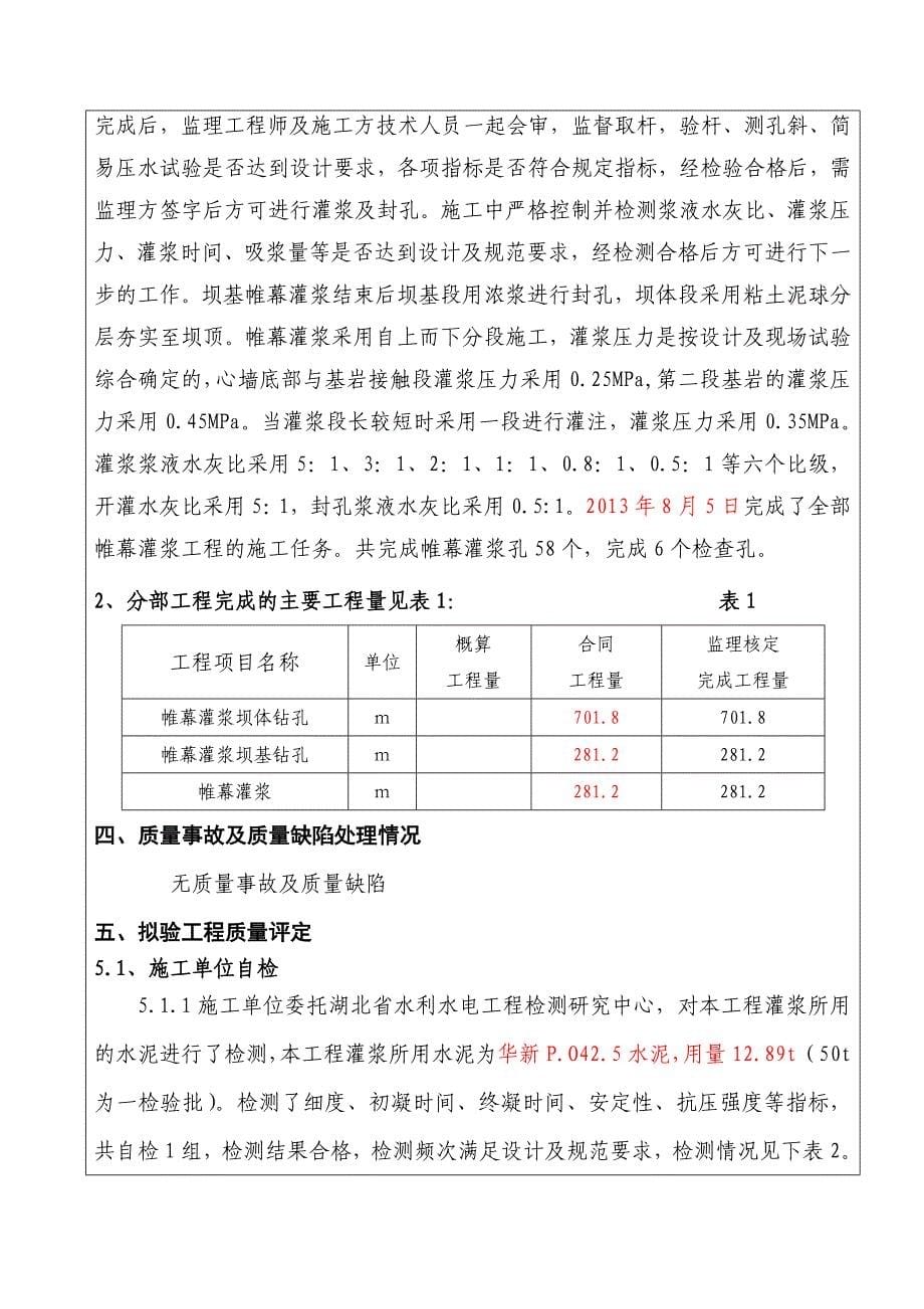 帽子顶帷幕灌浆验收鉴定书_第5页