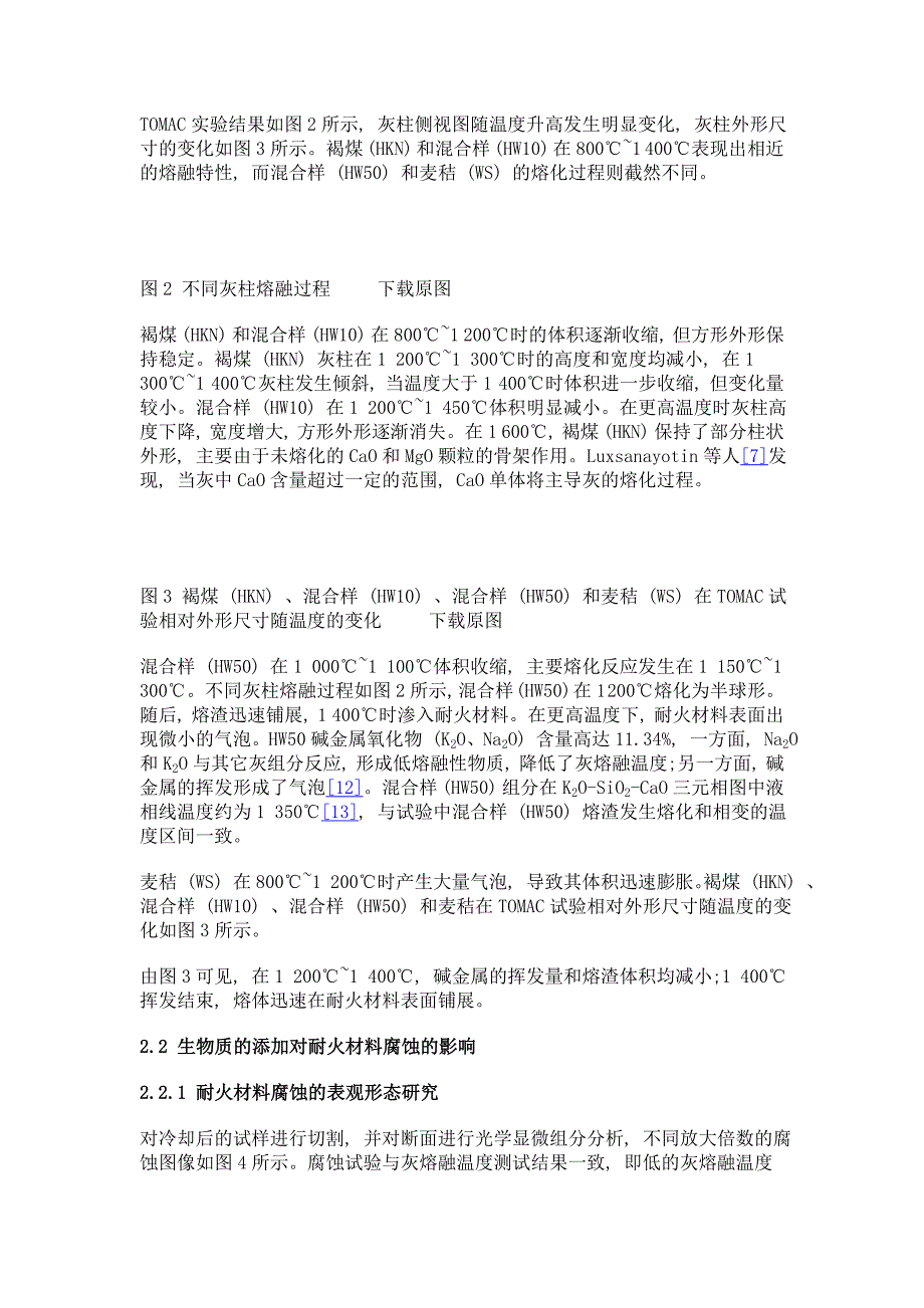 煤和生物质熔渣对耐火材料高温腐蚀特性研究_第4页