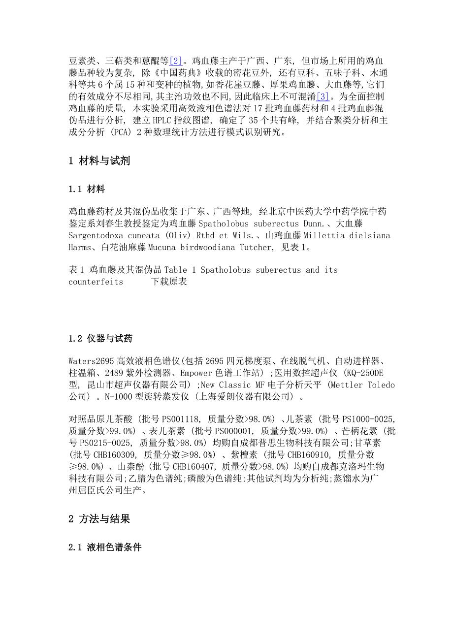 鸡血藤的hplc指纹图谱及模式识别研究_第3页