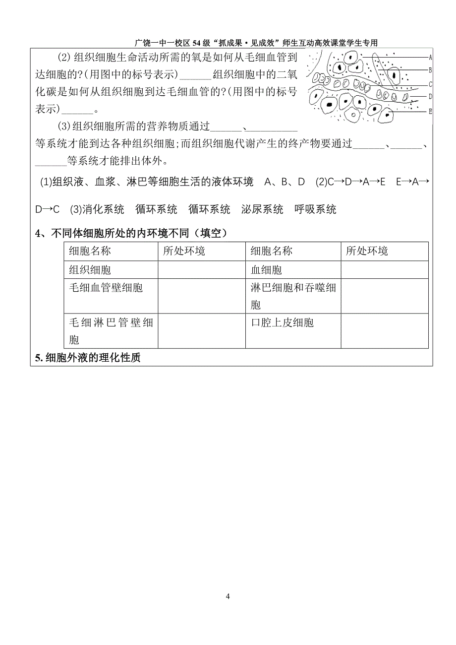 内环境及稳态导学案_第4页