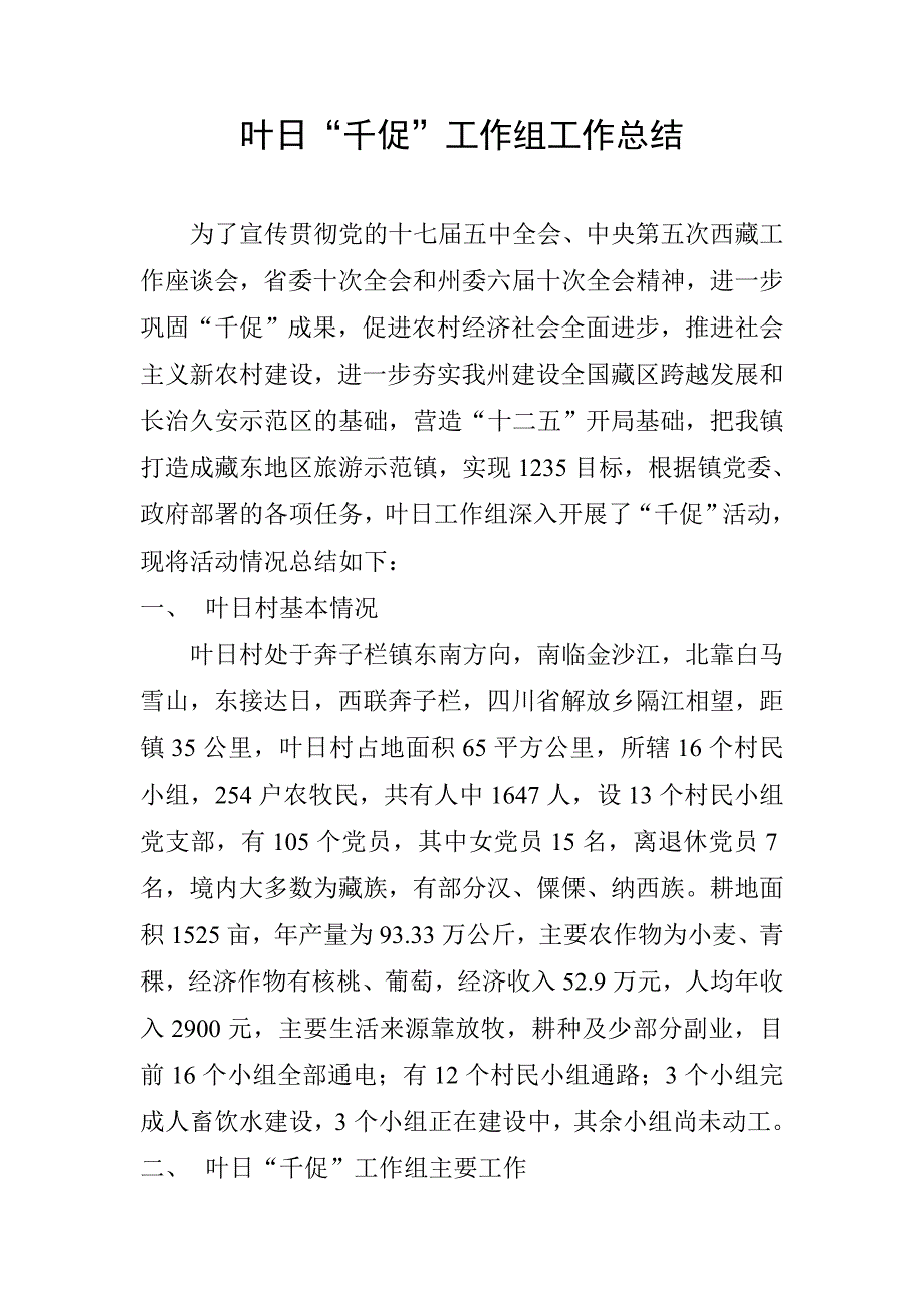 千名干部驻村工作总结_第1页