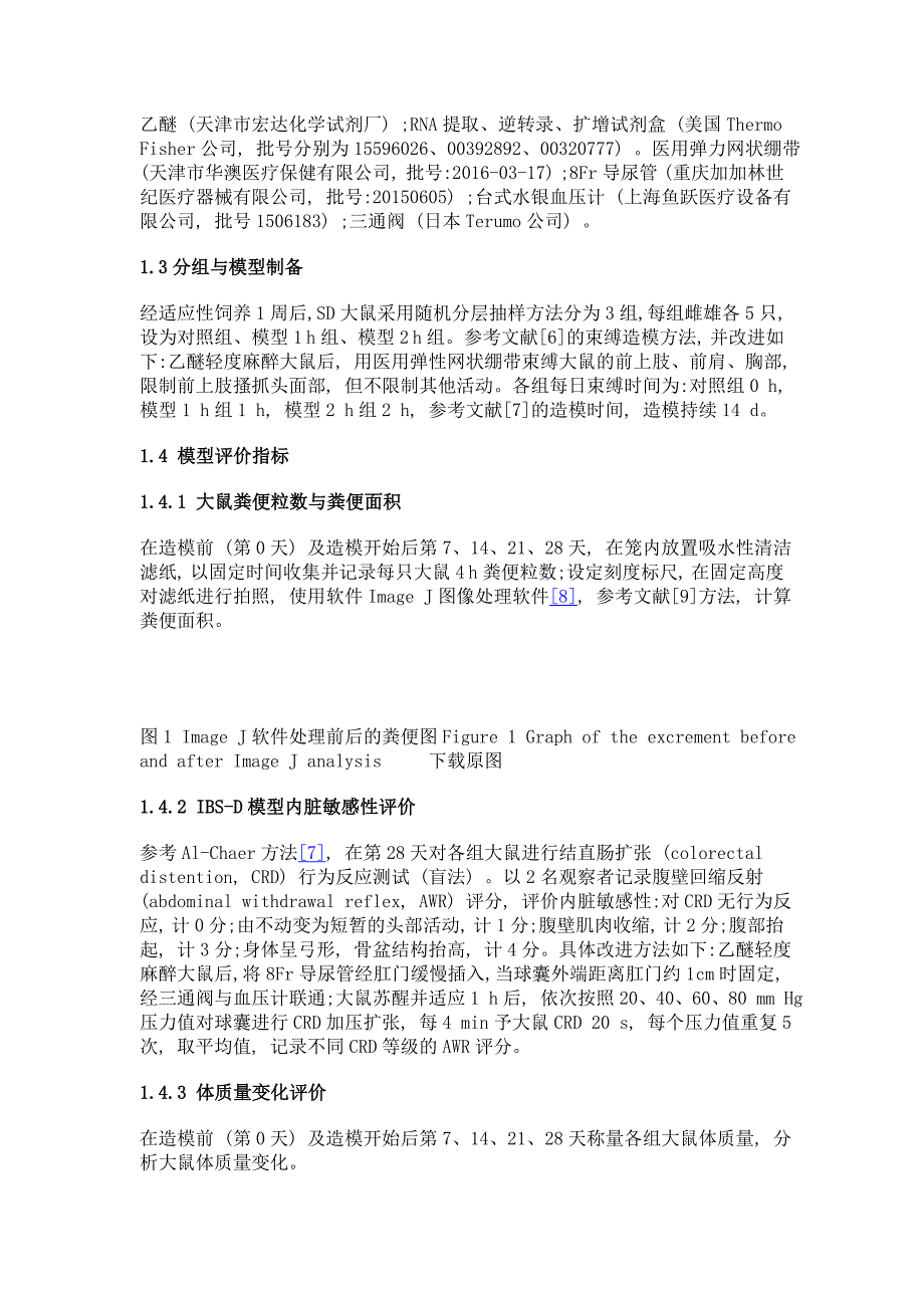 慢性束缚应激腹泻型肠易激综合征大鼠模型的改良与评价_第4页