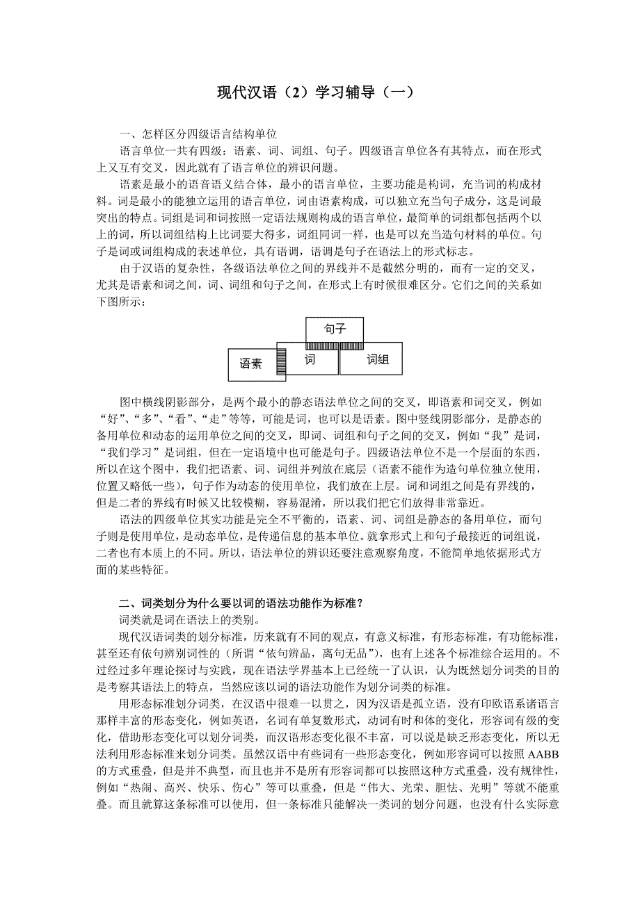 现代汉语(2)学习辅导(一)_第1页