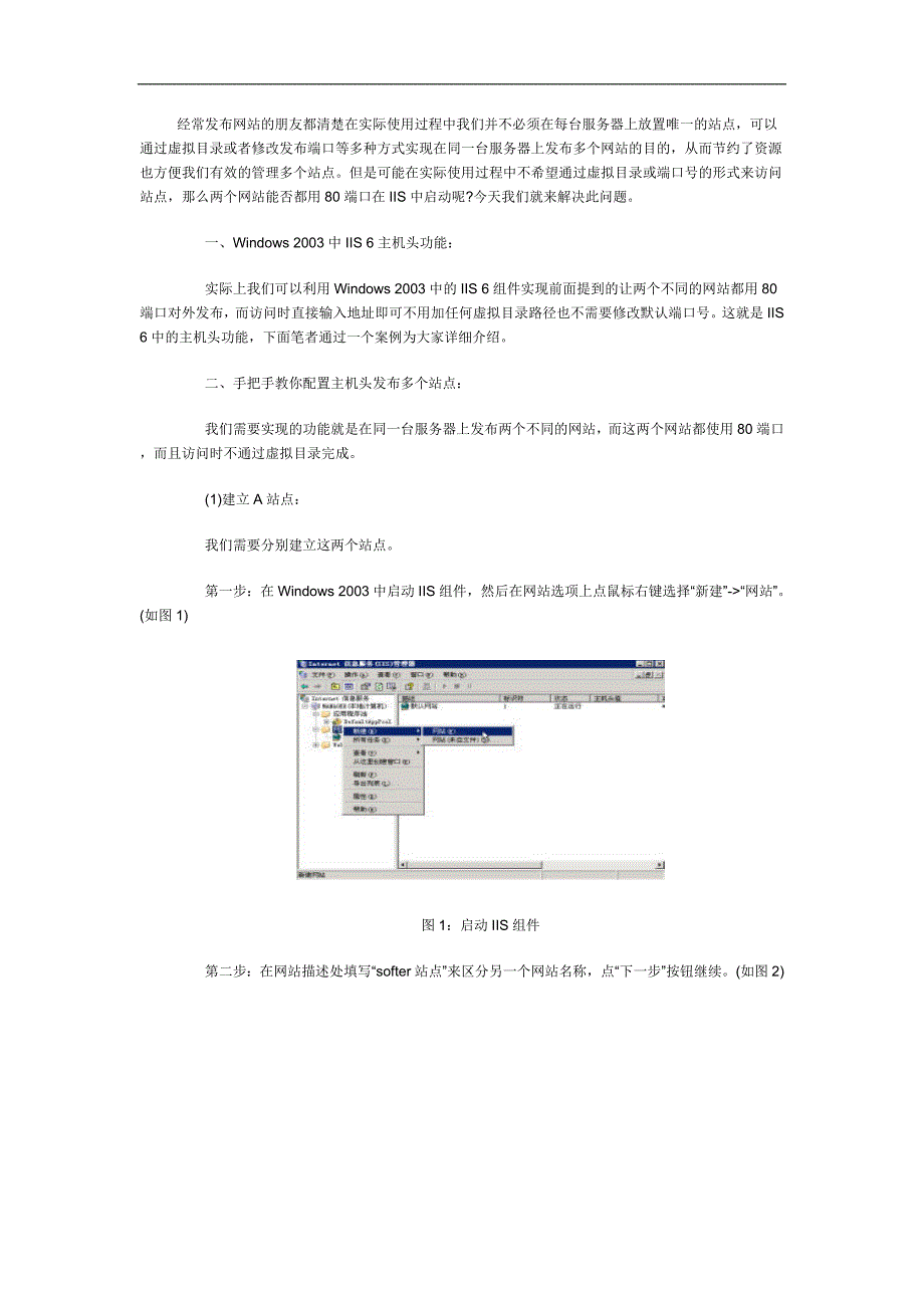 手把手教你如何在win2003-iis环境下发布多个站点_第1页