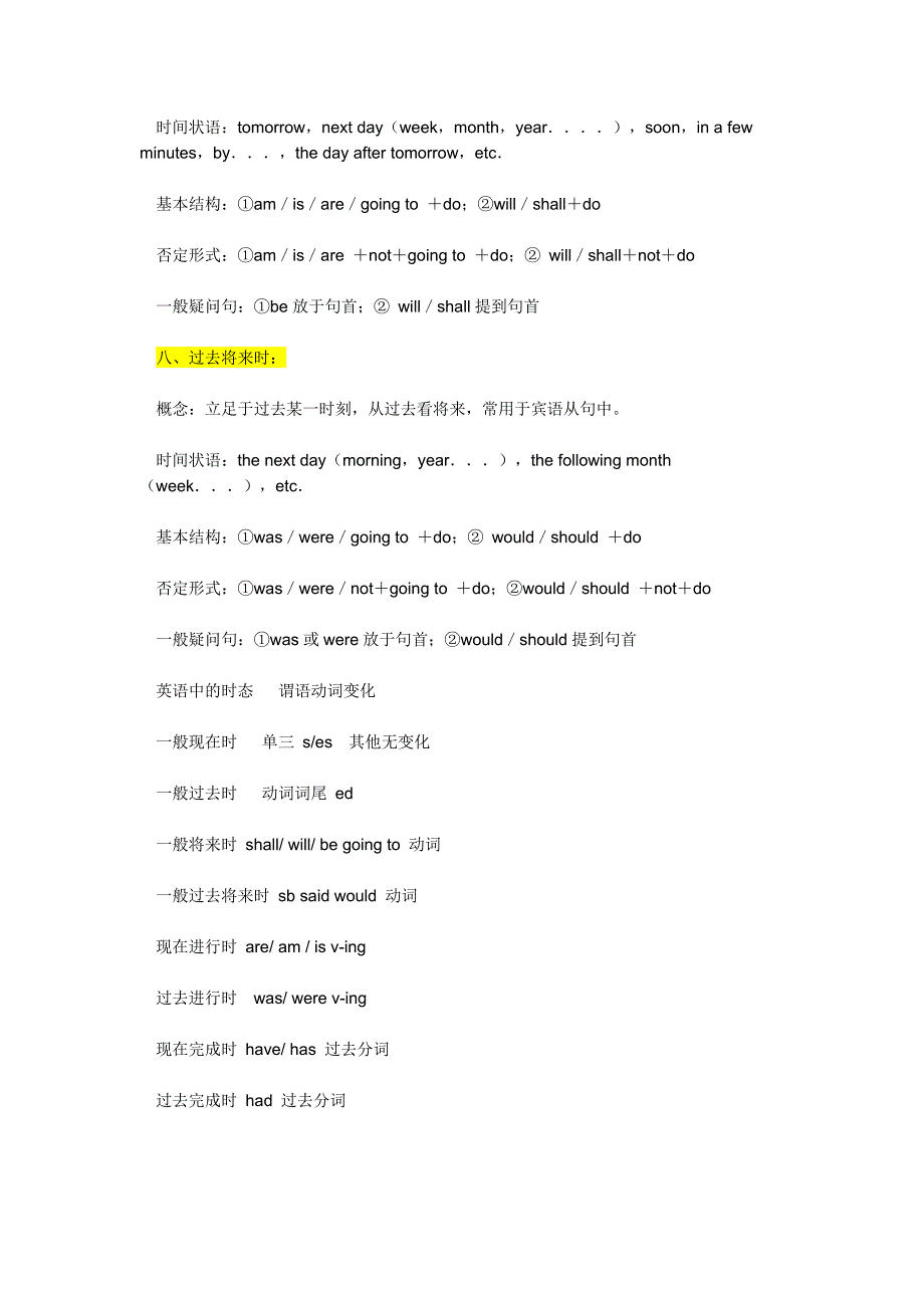 初中英语九大时态总结_第3页