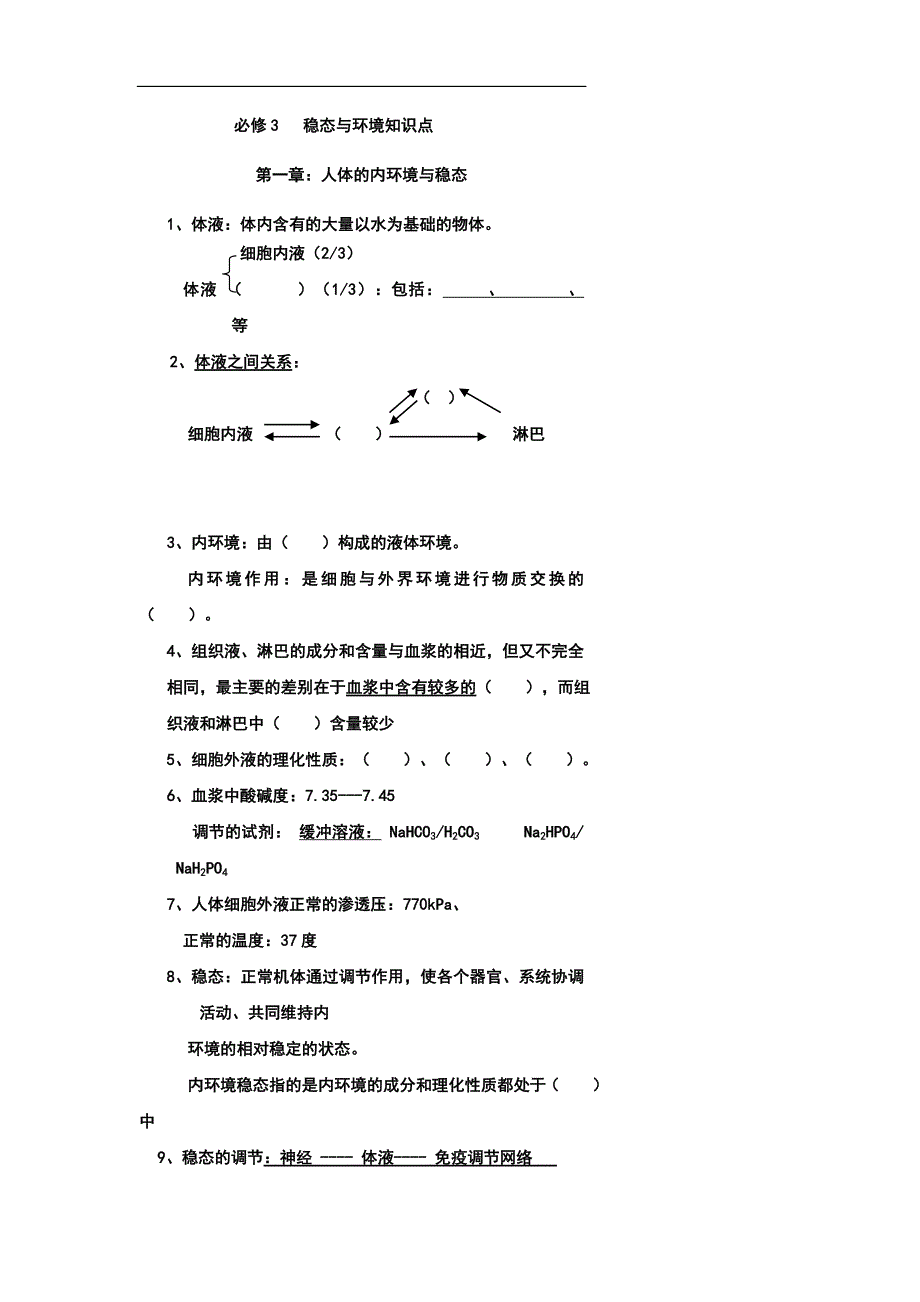 高中生物必修3知识点归纳_第1页