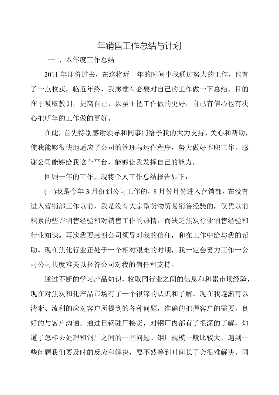 樊祥山销售工作总结与计划_第1页